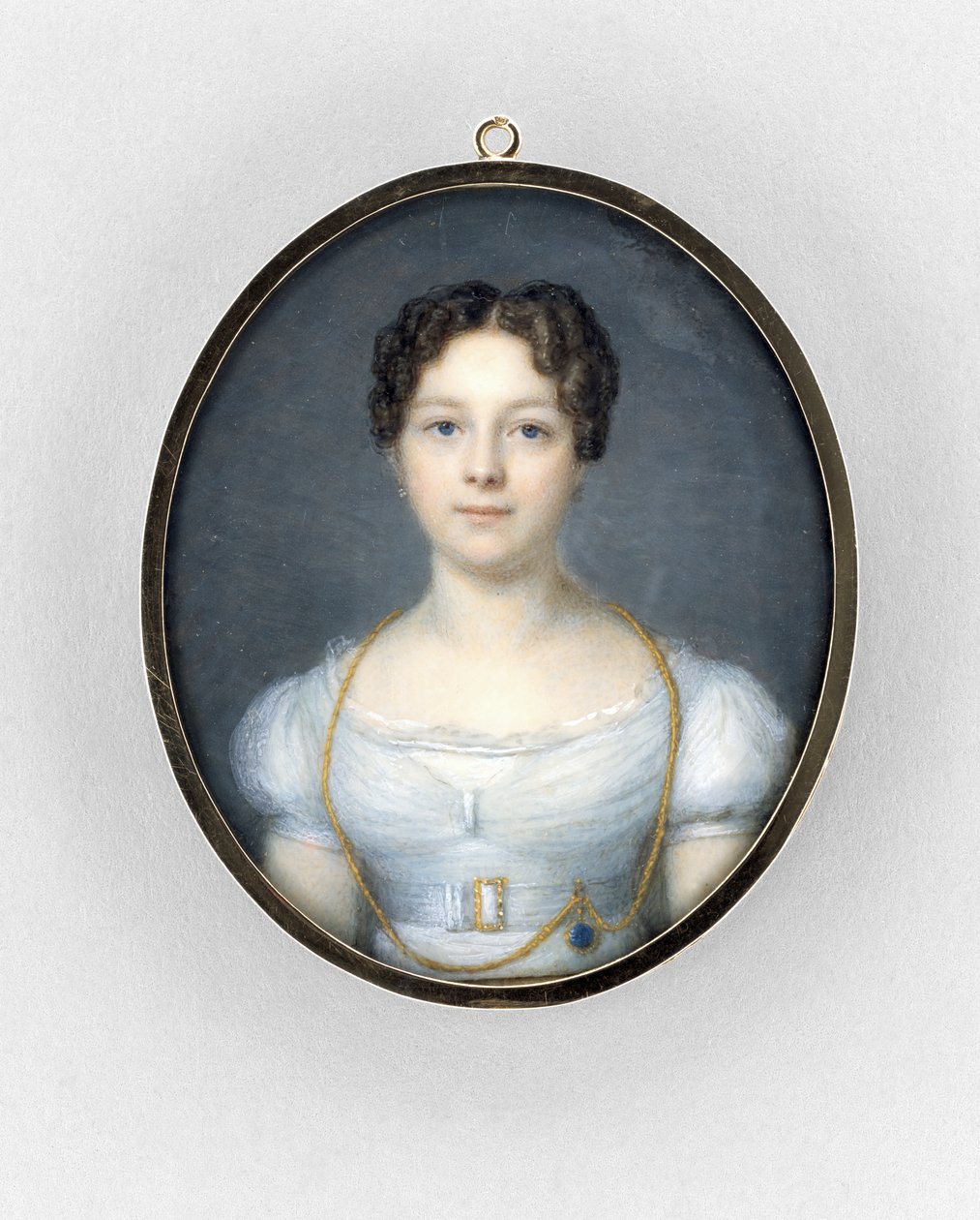 Retrato de uma Mulher, c.1819 (aquarela em marfim de French School