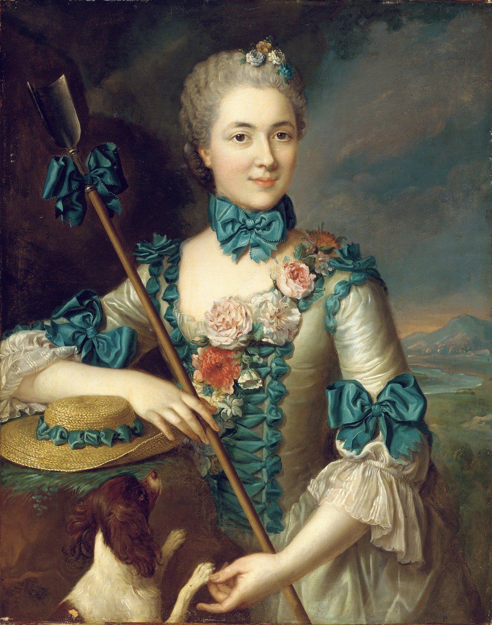 Retrato de uma senhora, dita Madame Louise Suzanne Edmee Martel como pastora de French School