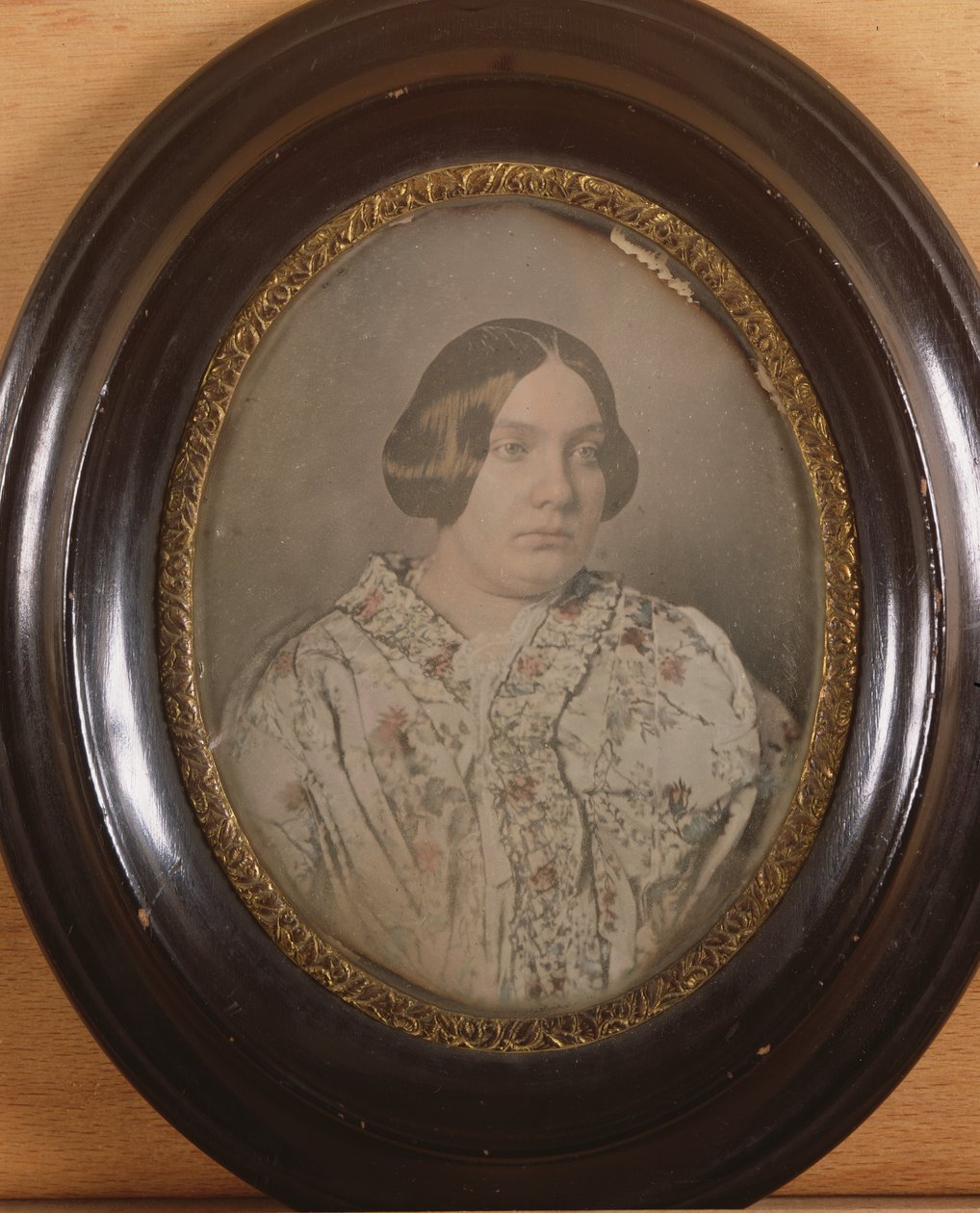 Retrato de uma mulher desconhecida, 1850 (daguerreótipo colorido) de French School