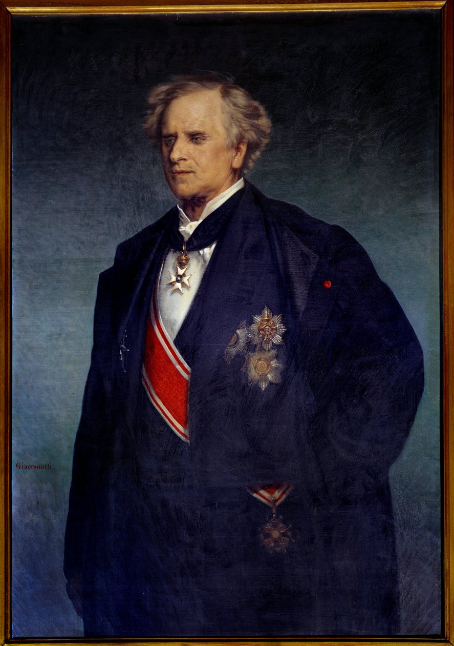 Retrato do astrônomo e político Urbain le Verrier (1811-1877) Pintura de Giacomotti da Escola Francesa de Paris do século XIX, museu do Observatório. de French School