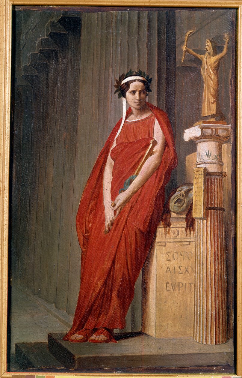 Retrato da comediante Elisabeth Felix chamada Mademoiselle Rachel (1821-1858) encarna a tragédia Painting de l