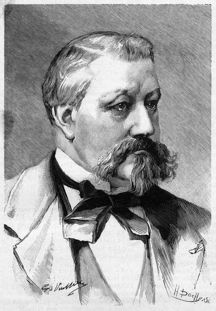 Retrato do jornalista e romancista Alberic Segunda década em 1887, em Le Monde Illustré. de French School
