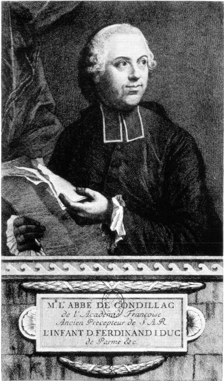 Retrato do filósofo francês Abbe Etienne Bonnot de Condillac (1715 - 1780). de French School