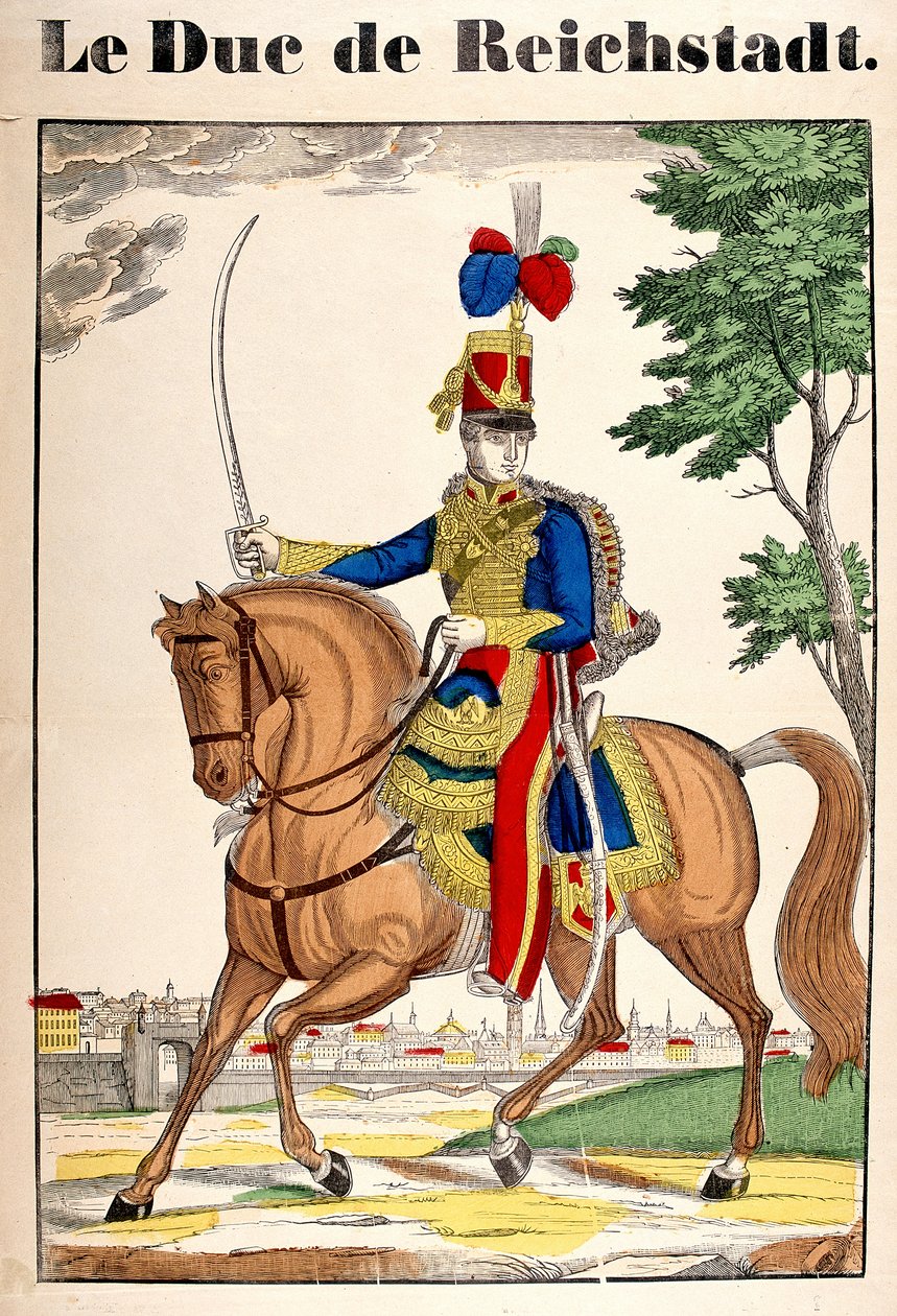 Retrato do Duque de Reichstadt, Napoleão II, filho do Imperador Napoleão I (1769-1821). Retrato do Epinal de French School