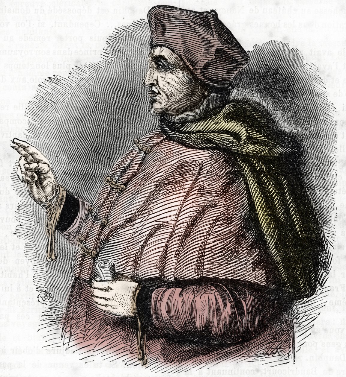 Retrato da Eveque Pierre Cauchon (1371-1442) Oficial Autorizador do Processo de Joana d