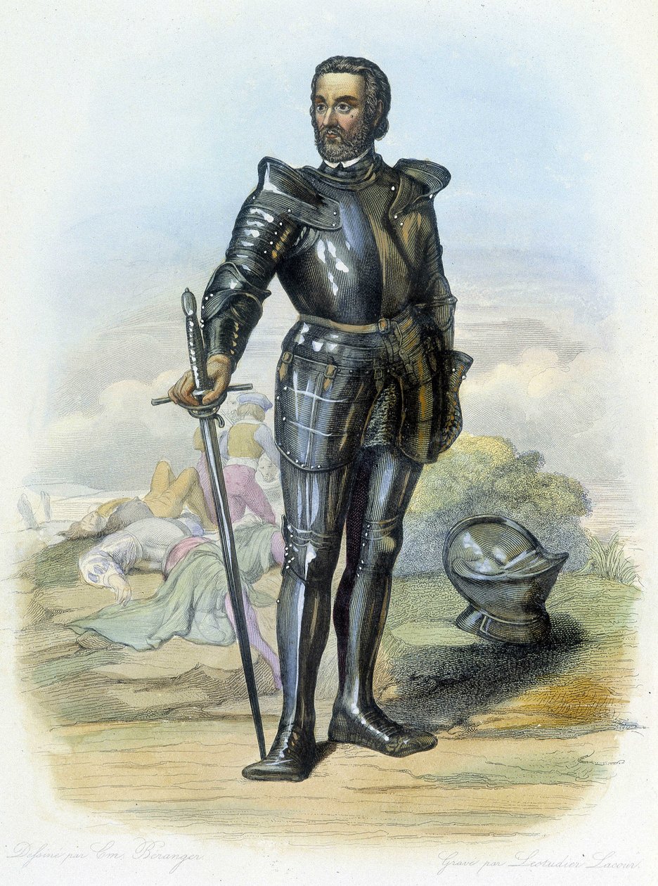 Retrato do Cavaleiro Bayard (1475-1524) - em "Le Plutarch francais", ed. Mennechet de French School