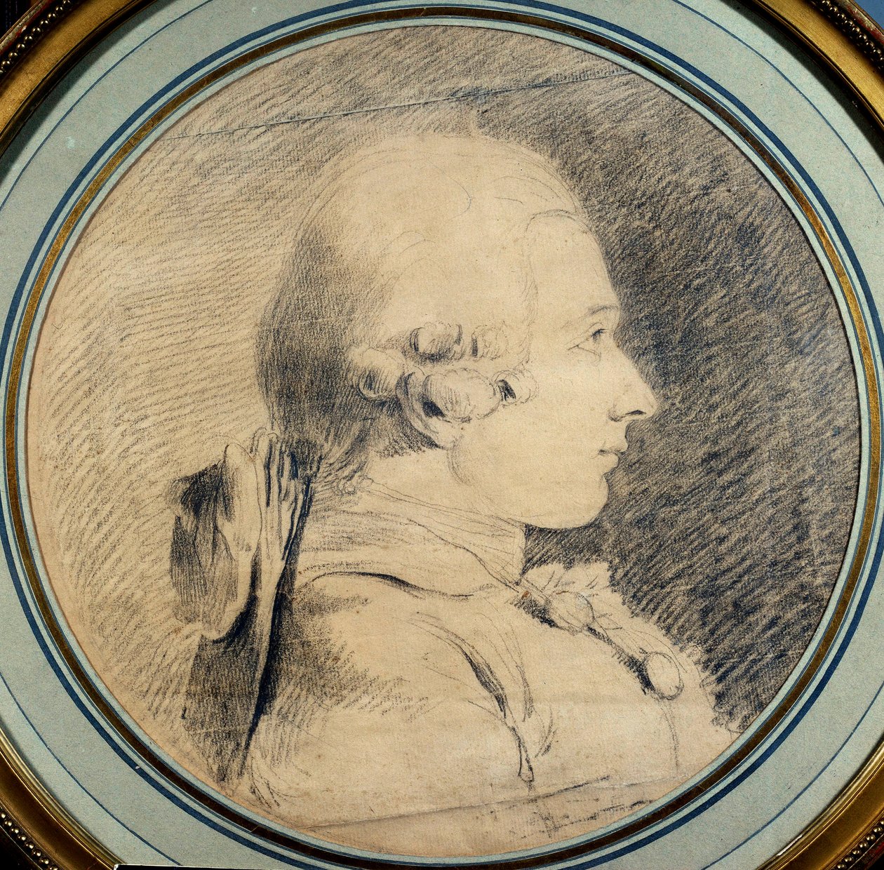 Retrato do Marquês de Sade (1740-1814) Desenho anônimo. Colecção privada do século XVIII de French School