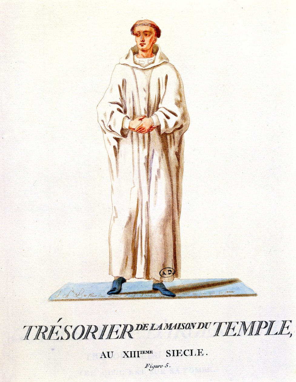 Retrato do Tesoureiro da Casa do Templo, 1786 (wc no papel) de French School