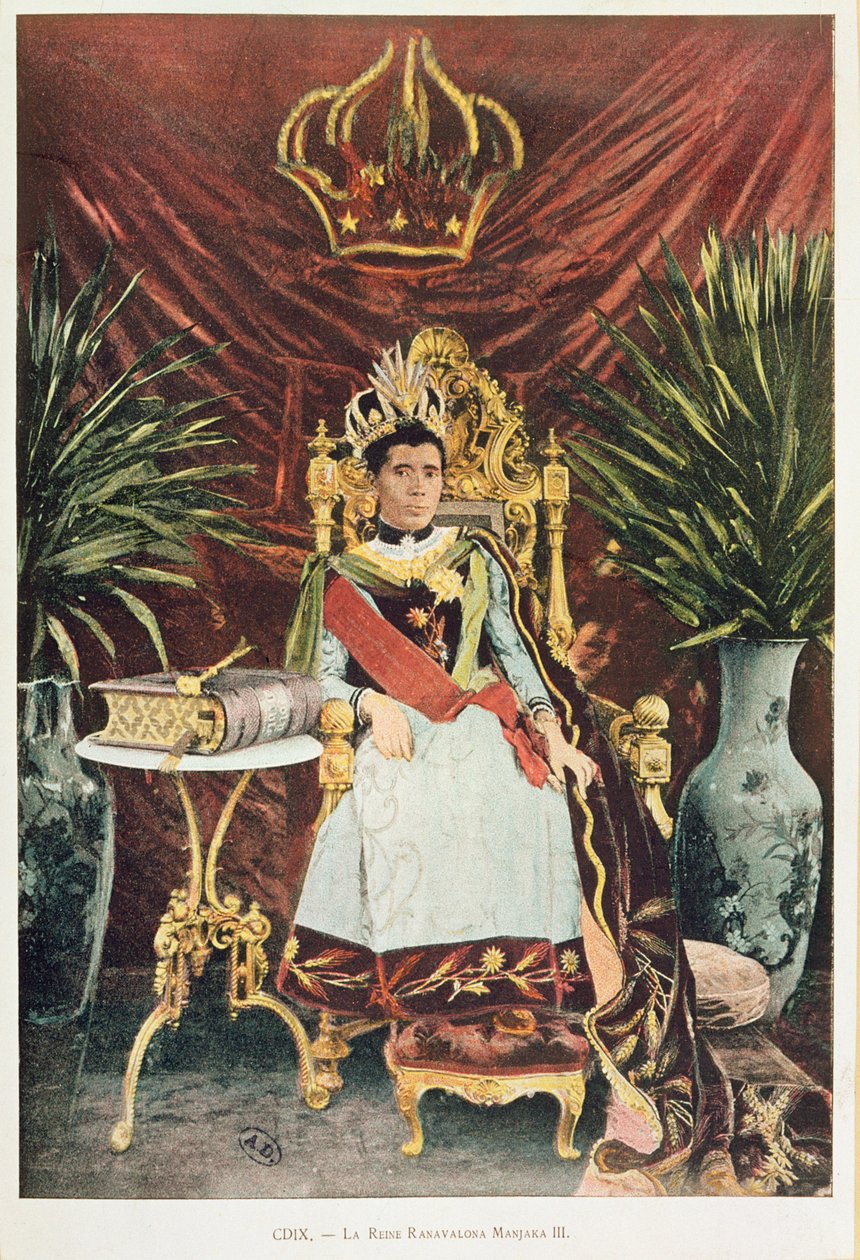 Retrato da última rainha de Madagáscar, Ranavalona III (1862-1917), final do século XIX de French School
