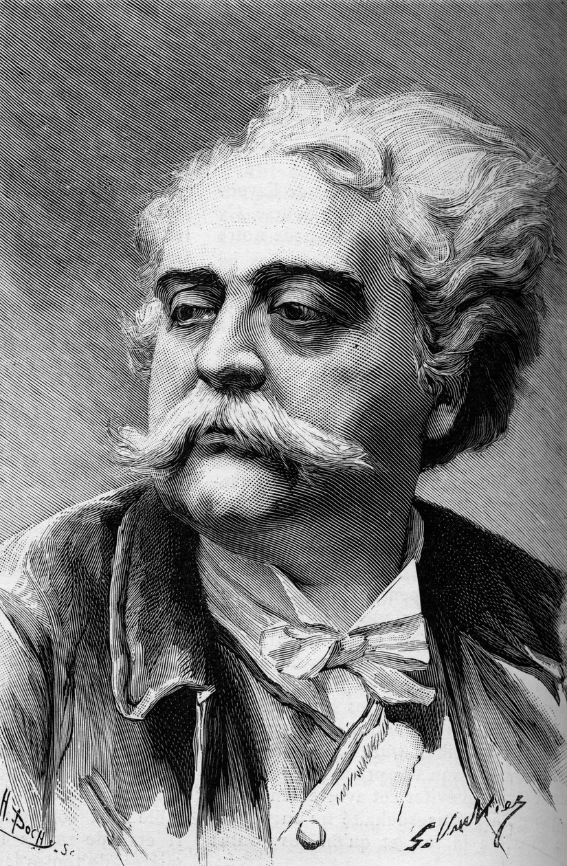 Retrato do pintor e escultor Albert Ernest Carrier Belleuse (1824-1887), no Mundo Ilustrado de 1887. de French School