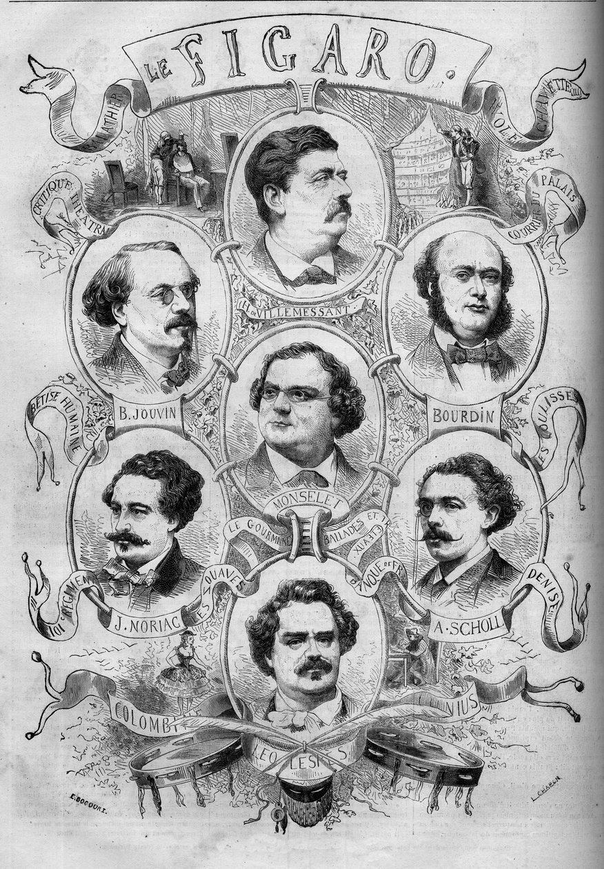Retratos de jornalistas do jornal francês "Le Figaro". de French School