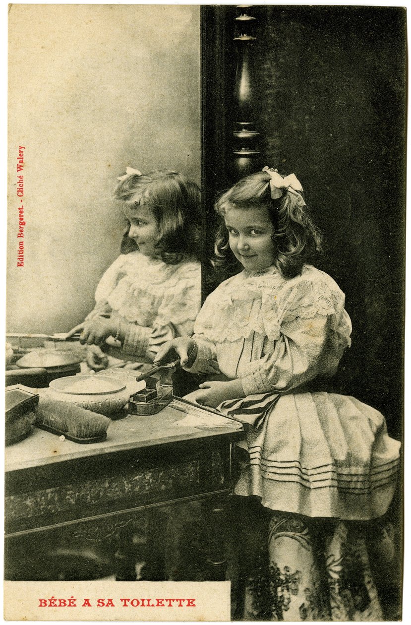 Cartão postal: bebê tem seu banheiro, edições Bergeret, clichê Walery (papel impresso) de French School