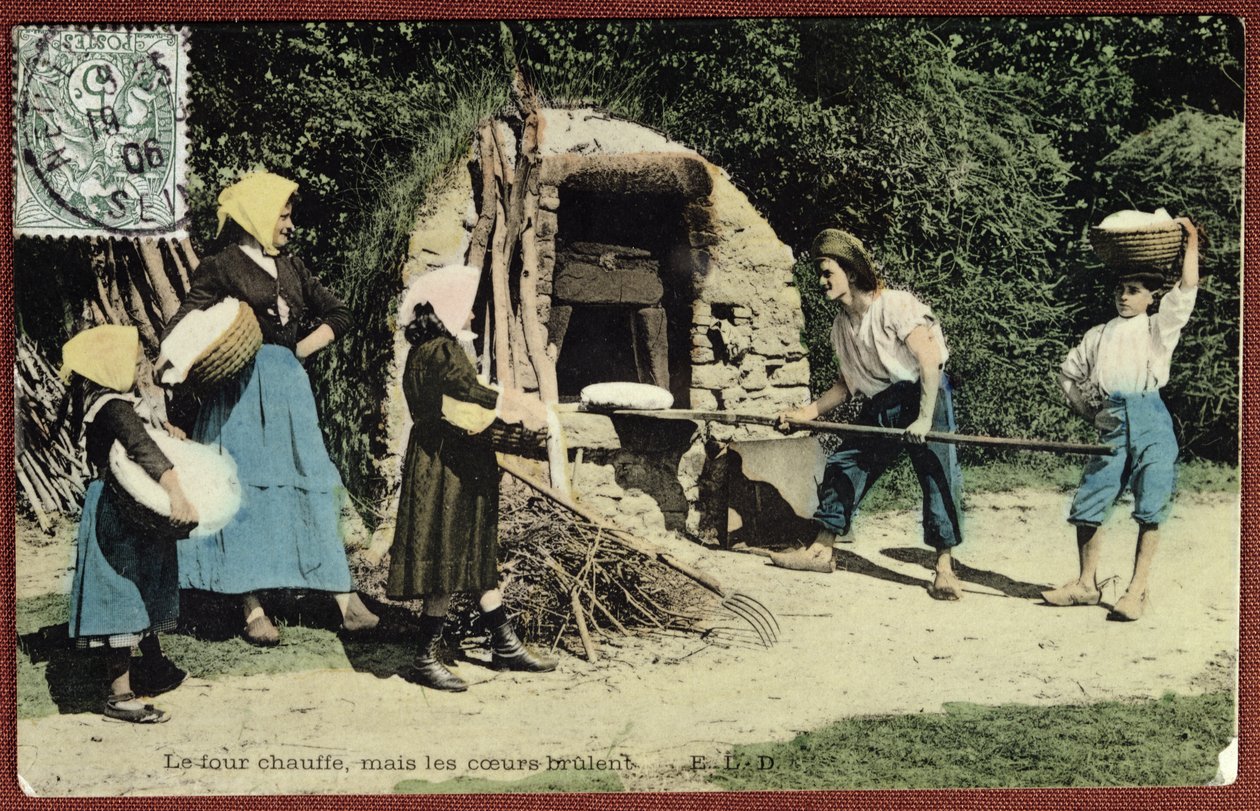 Postal representando um forno comum, 1906 de French School