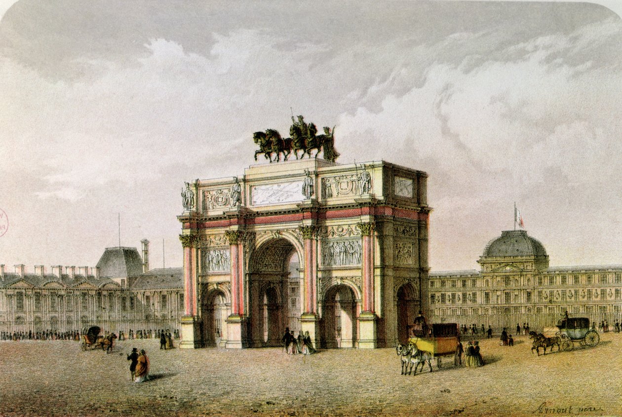 Cartão postal do Carrossel Arco do Triunfo, Paris de French School