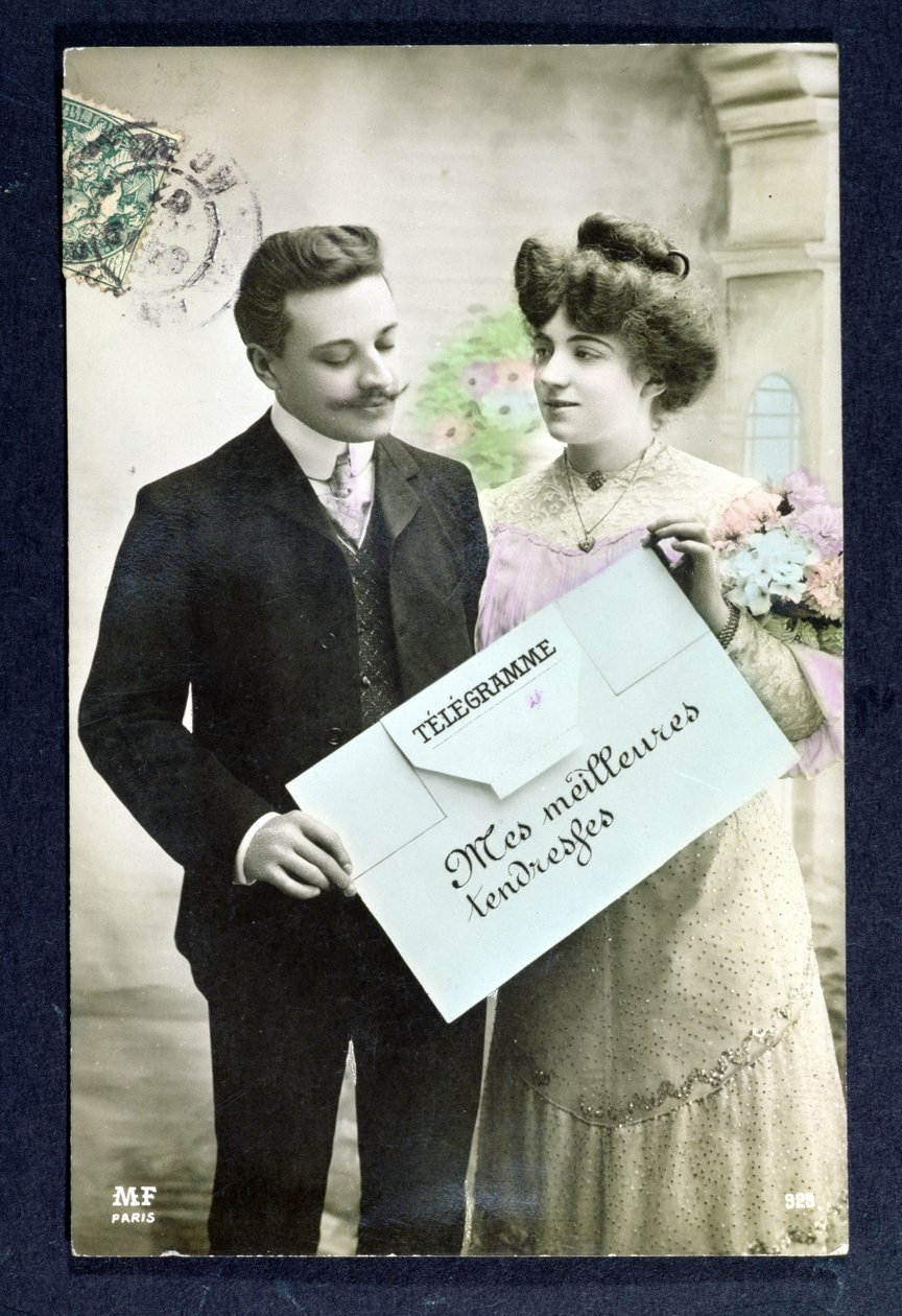Telegrama postal enviado em 1907 de French School