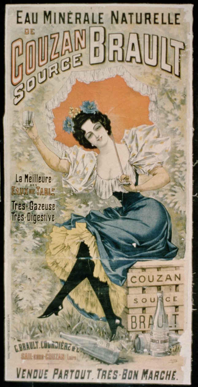 Cartaz publicitário Brault Água Mineral Natural de Couzan de French School