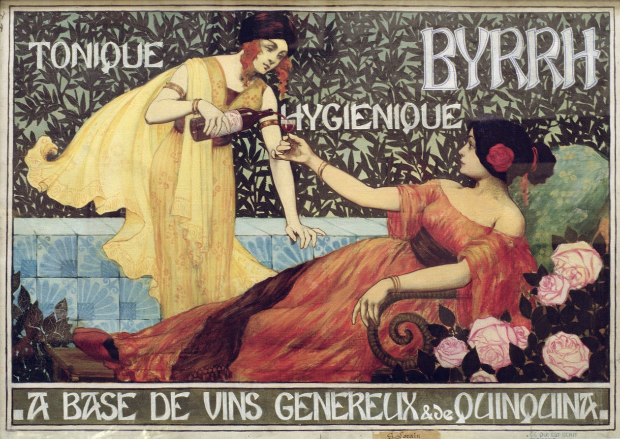 Cartaz publicitário "Byrrh, bebida tónica e higiénica", c.1900 (gravura) de French School