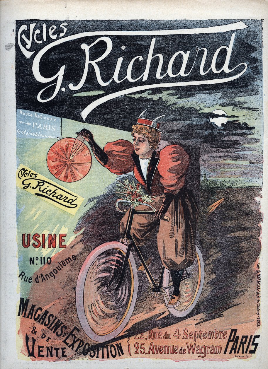 Cartaz publicitário "George Richard Cycles" Paris 1895 Escola Francesa de French School
