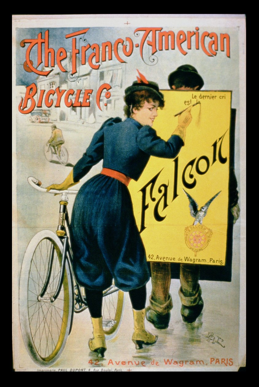 Cartaz publicitário The Franco-American Bicycle Co., Paris de French School