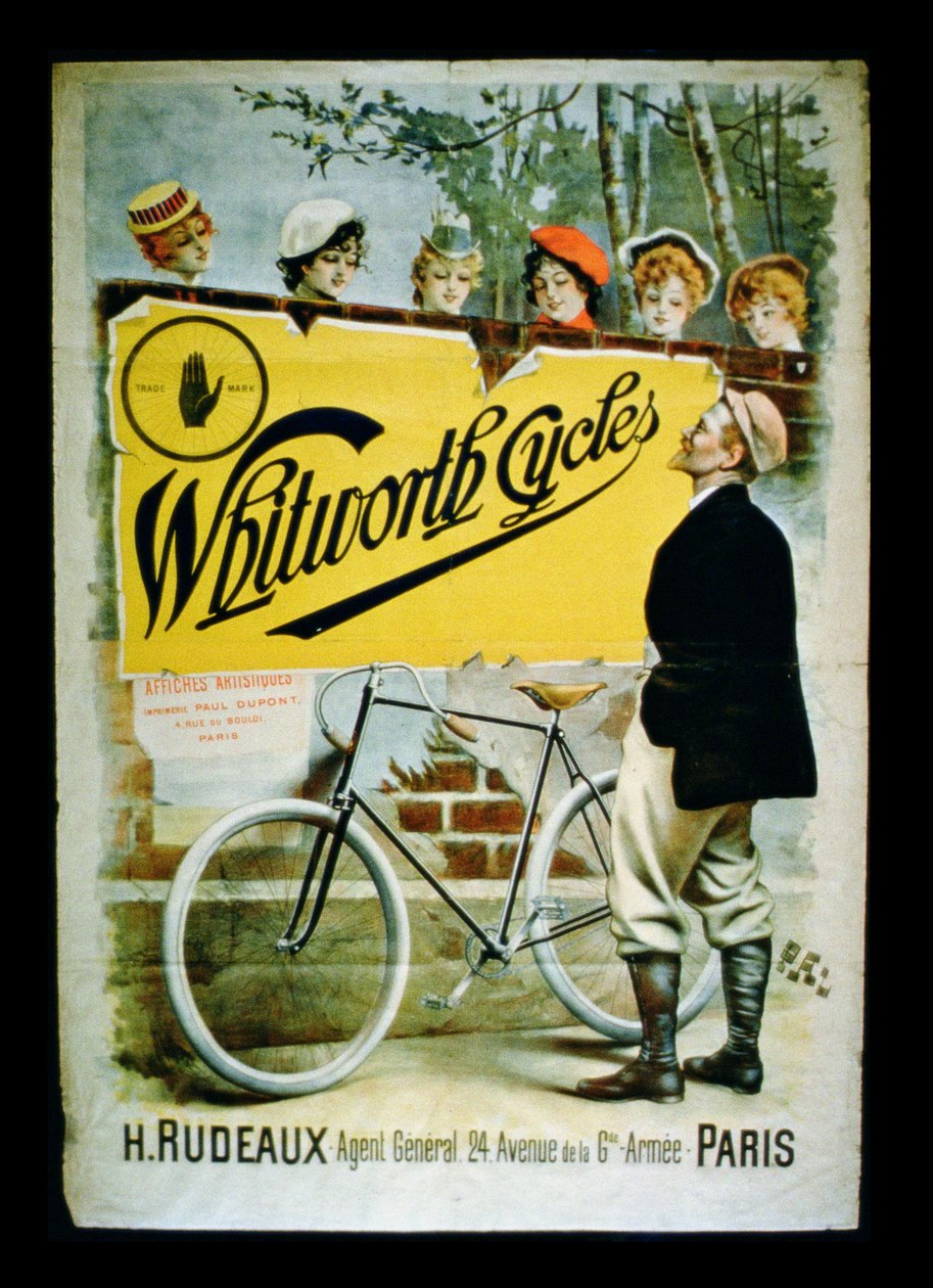 Cartaz publicitário Whitworth Cycles, Paris de French School