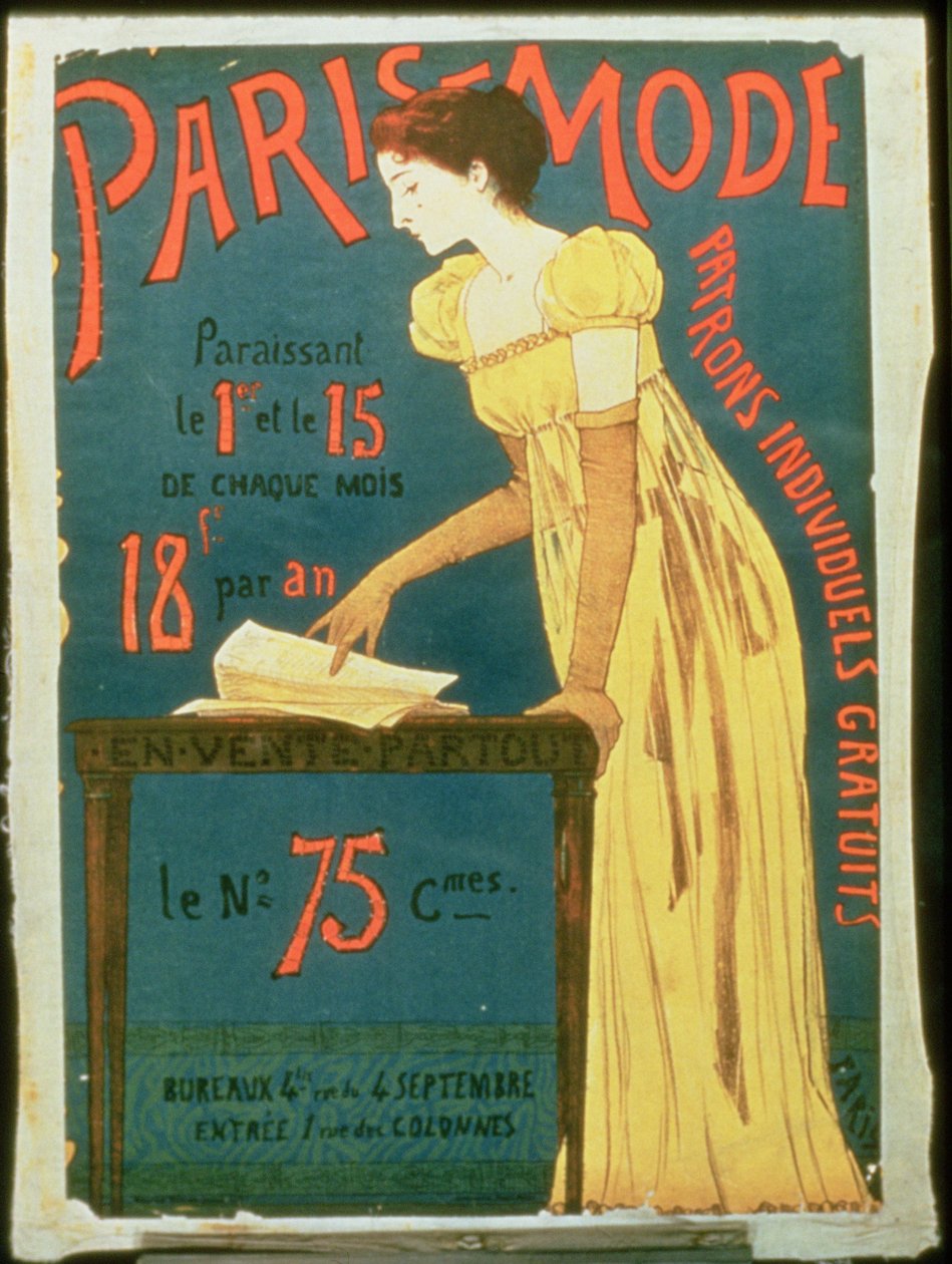 Assinaturas de publicidade em pôster para a Paris Mode Magazine de French School