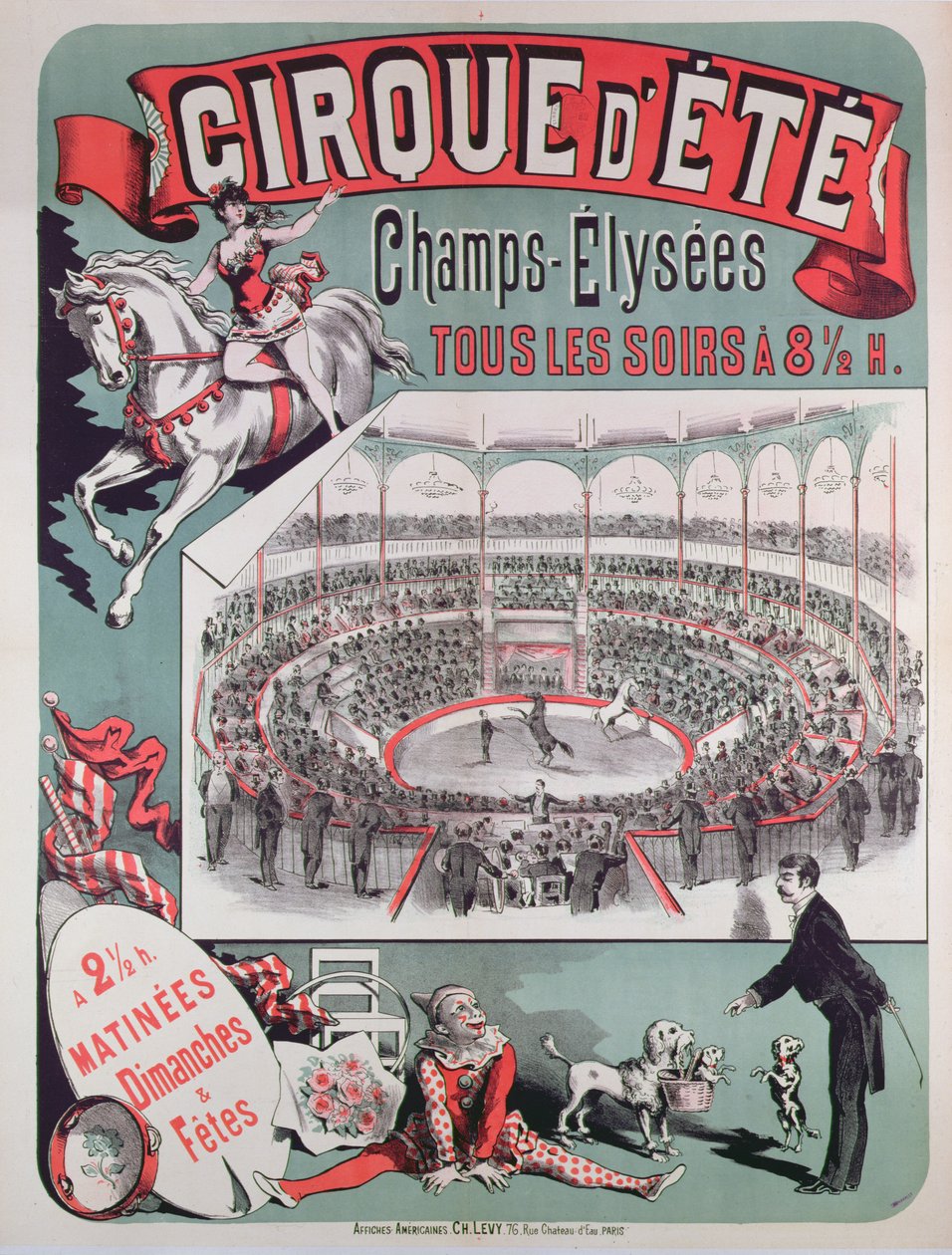 Cartaz publicitário do Cirque dEte, c.1880 de French School
