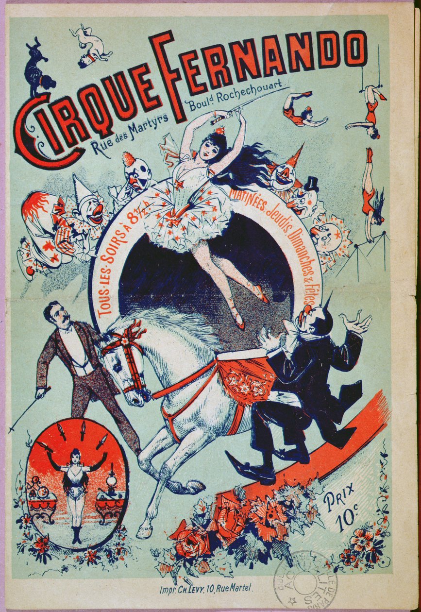 Cartaz publicitário do Circo Fernando, Paris de French School