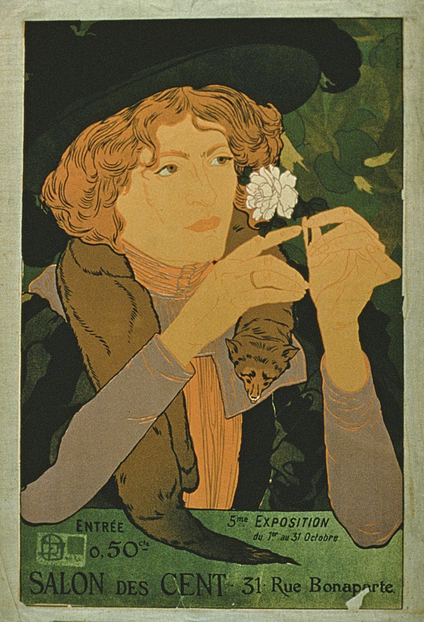 Cartaz publicitário da Quinta Exposição do Salon Des Cent, Paris de French School
