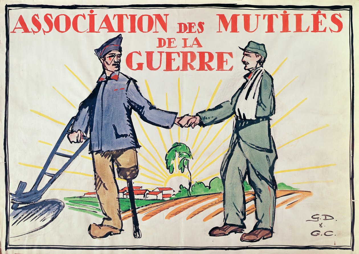 Cartaz para a Associação dos Mutiles of War, c.1920 de French School