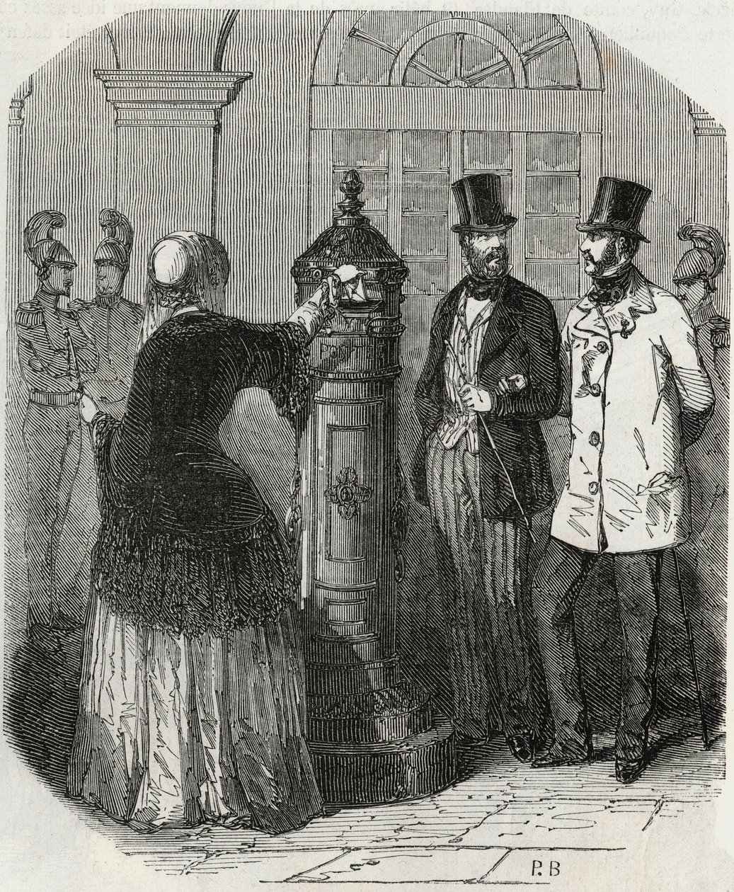 Posts: nova caixa de correio - Gravação em "Tableau-de-Paris" por Edmond Texier 1852 de French School