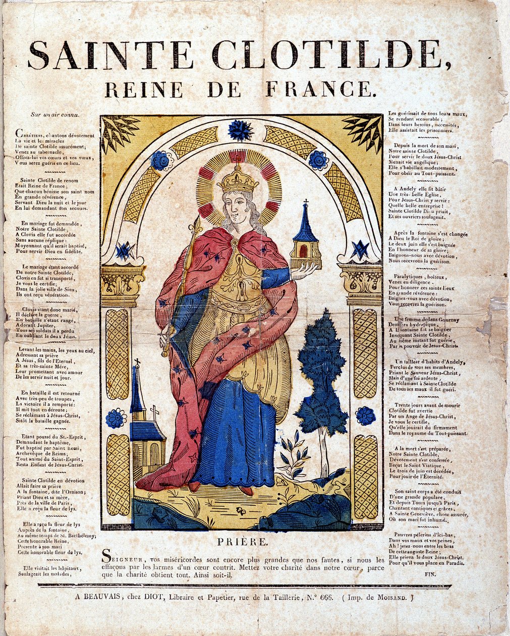 Oração a Santa Clotilde - imagem da Epinal de French School