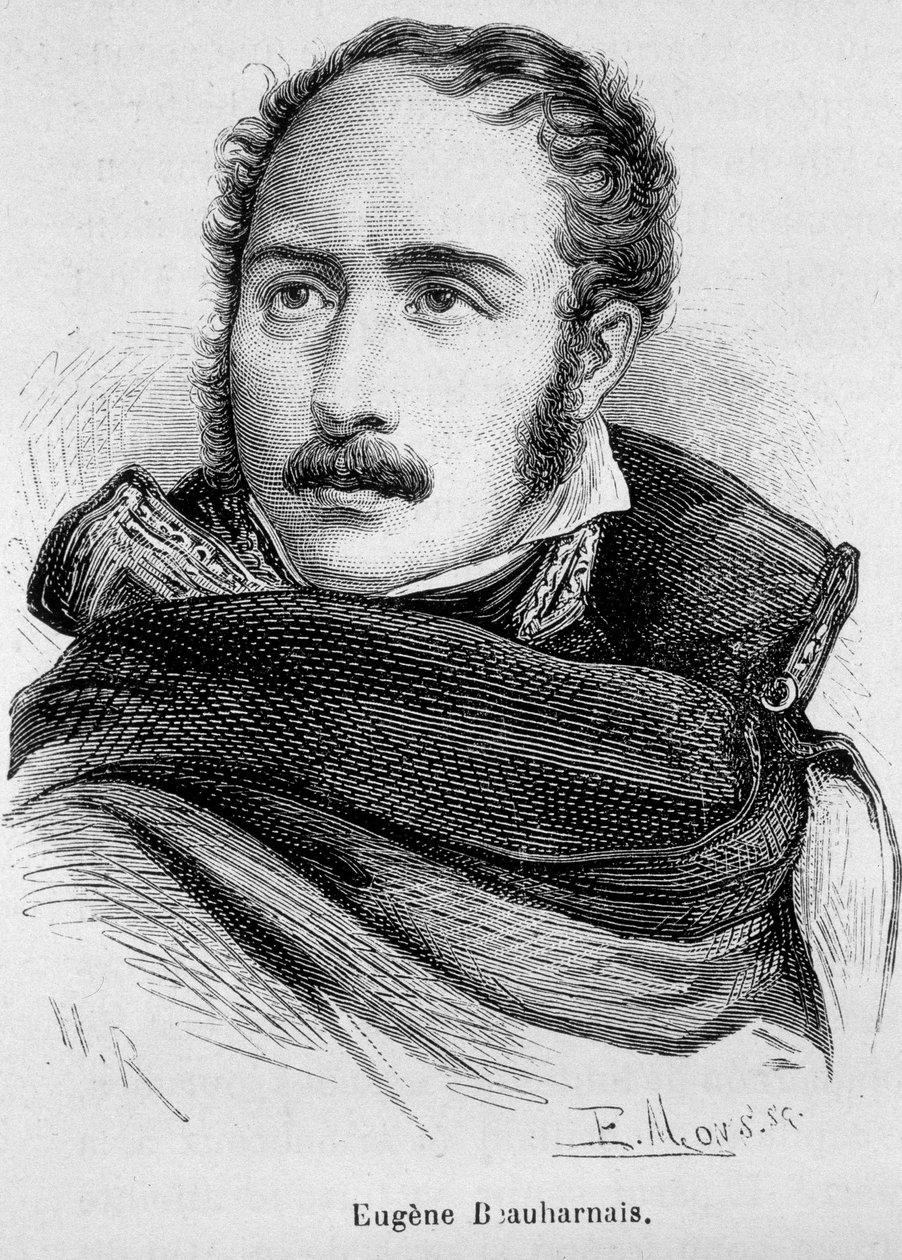 Príncipe Eugene Rose de Beauharnais (1781-1824, filho de Alexandre de Beauharnais e Josefina) - em "A História da França", de Henri Martin de French School