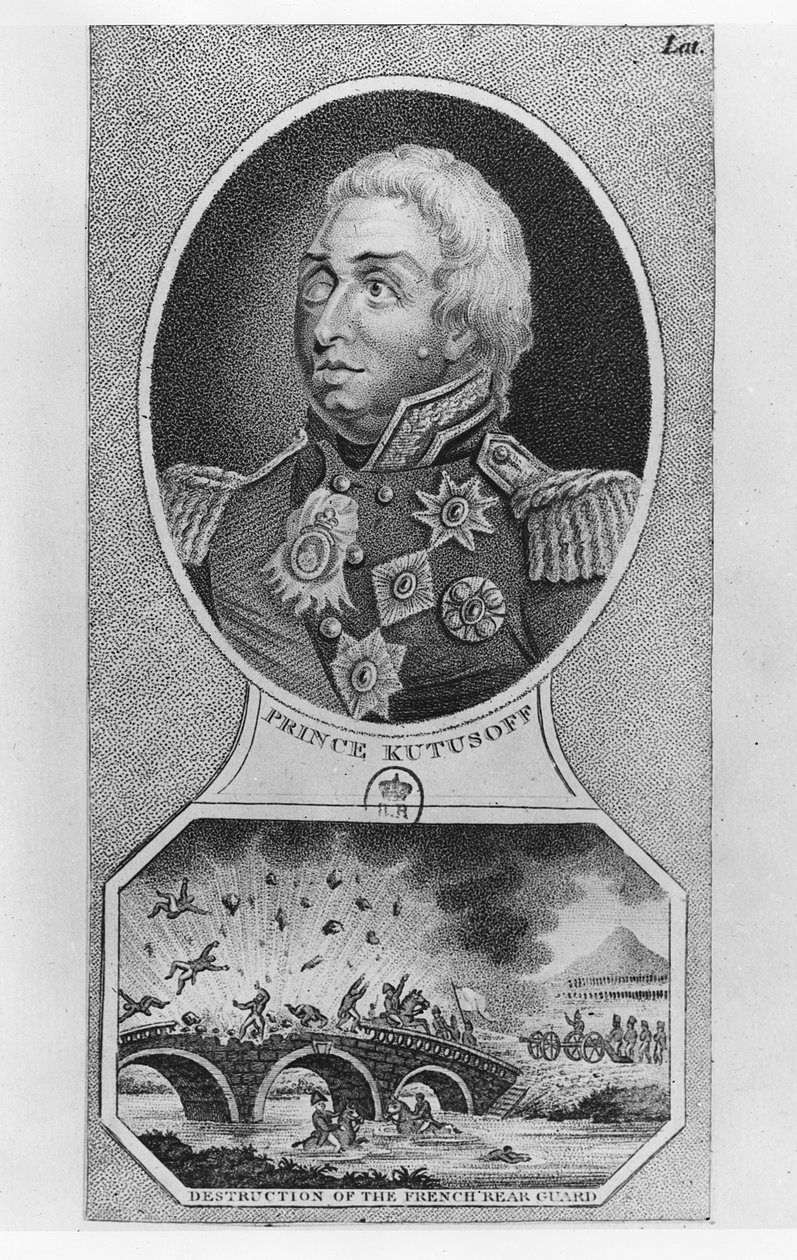 Príncipe Mikhail Illarionovich Golenischev-Kutuzov (litho) de French School