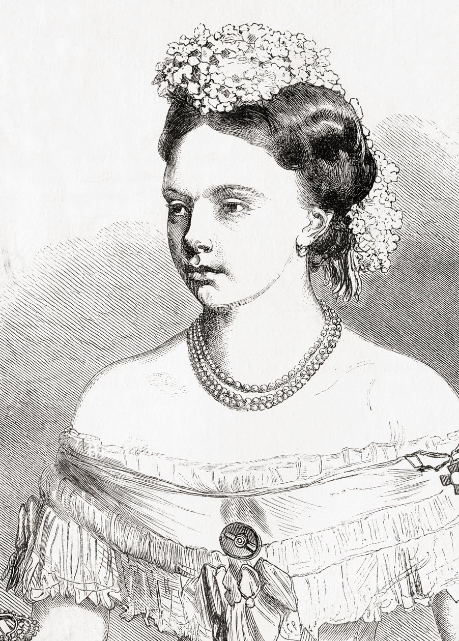 Princesa Frederica Wilhelmina Louise Elisabeth Alexandrina da Prússia, de LUnivers Illustré, 1866 de French School