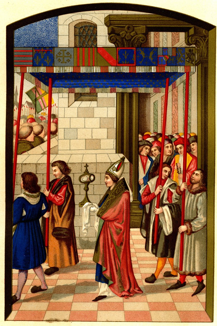 Procissão do rei René I de Anjou (1409-1480) para Aix en Provence de French School