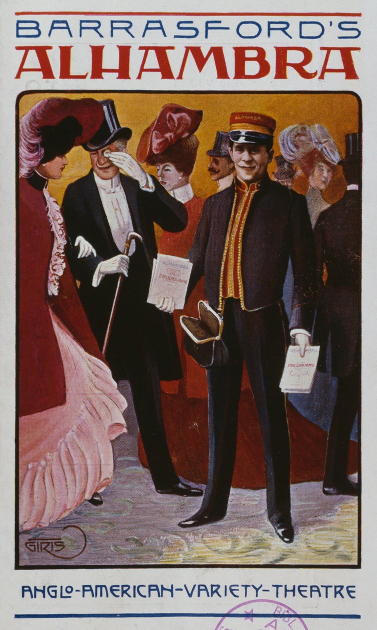 Programa para o Alhambra Music Hall, c.1905 de French School