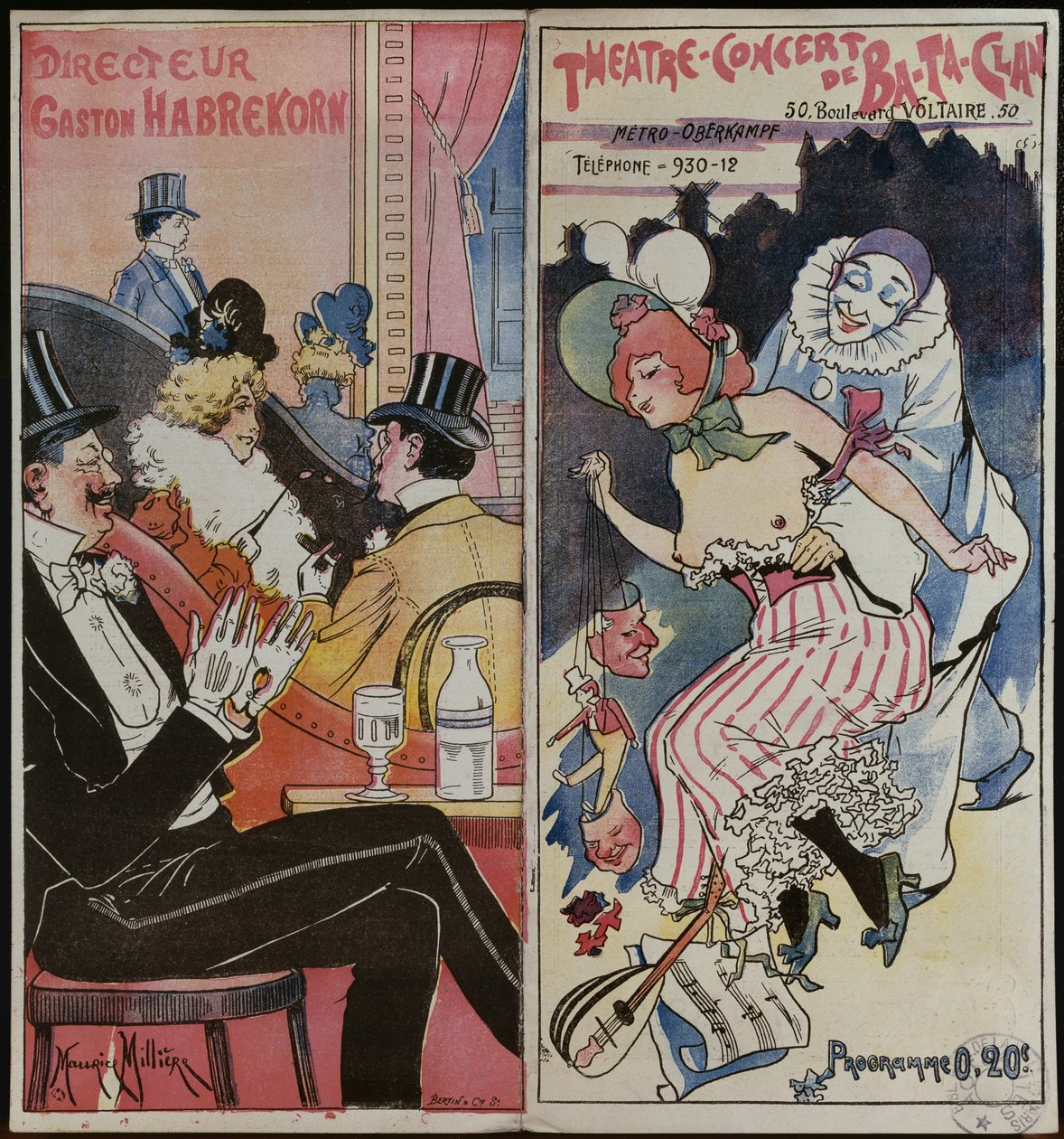 Programa para o Café Ba-ta-clã Concerto, c.1905 de French School