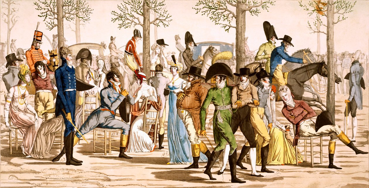 Promenade em Longchamps, 1802 de French School