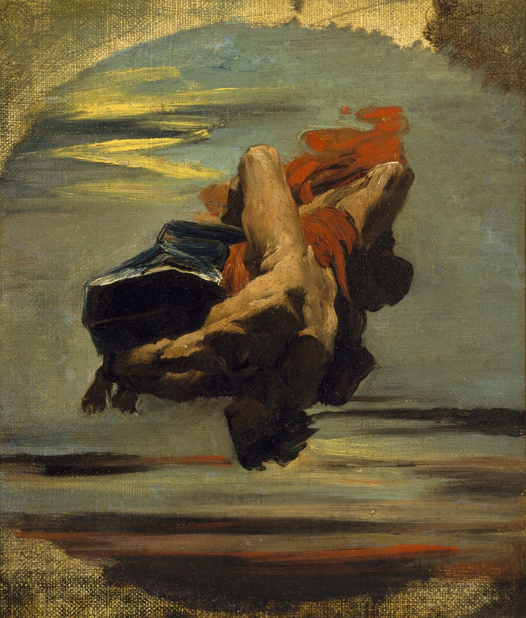 Prometheus Falling from the Rock (óleo sobre tela) de French School
