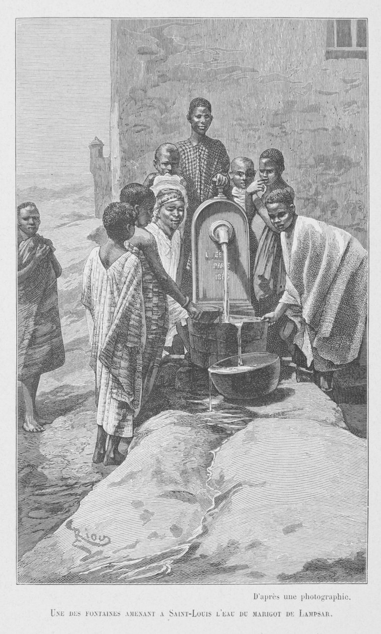 Fonte pública no Senegal, ilustração de "Le Senegal ...", de Louis Leon Faidherbe, 1889 de French School