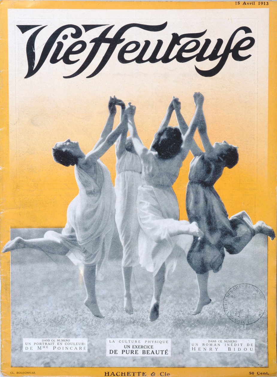 Exercício de beleza pura, ilustração da capa de Vie Heureuse, 15 de abril de 1913 de French School