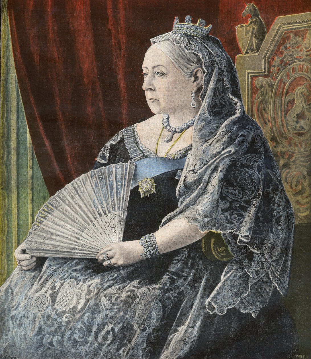 Rainha Vitória Rainha de Inglaterra, no seu Jubileu - capa do "Le Petit Journal", 27 de Junho de 1897 (gravura) de French School