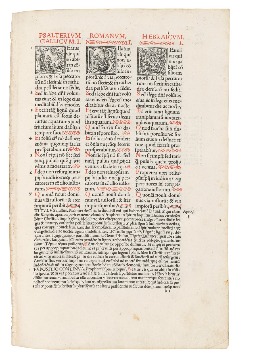 Quincuplex Psalterium, editado por Jacques Le Fèvre d&39;Etaples, Paris: Henri Estienne, segunda edição de French School
