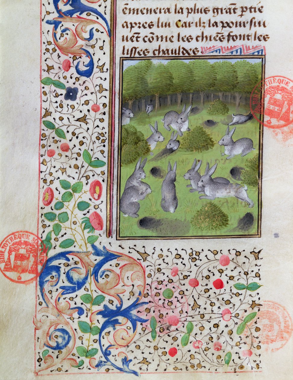 Warren coelho, do livro de caça por Gaston Phebus de Foix (1331-91) de French School
