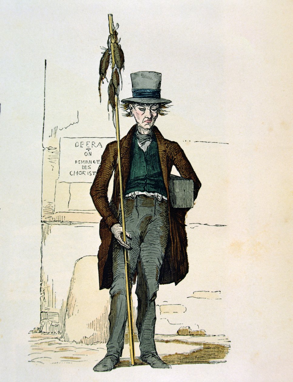 Vendedor do veneno do rato, 1845 (gravura da cor) de French School