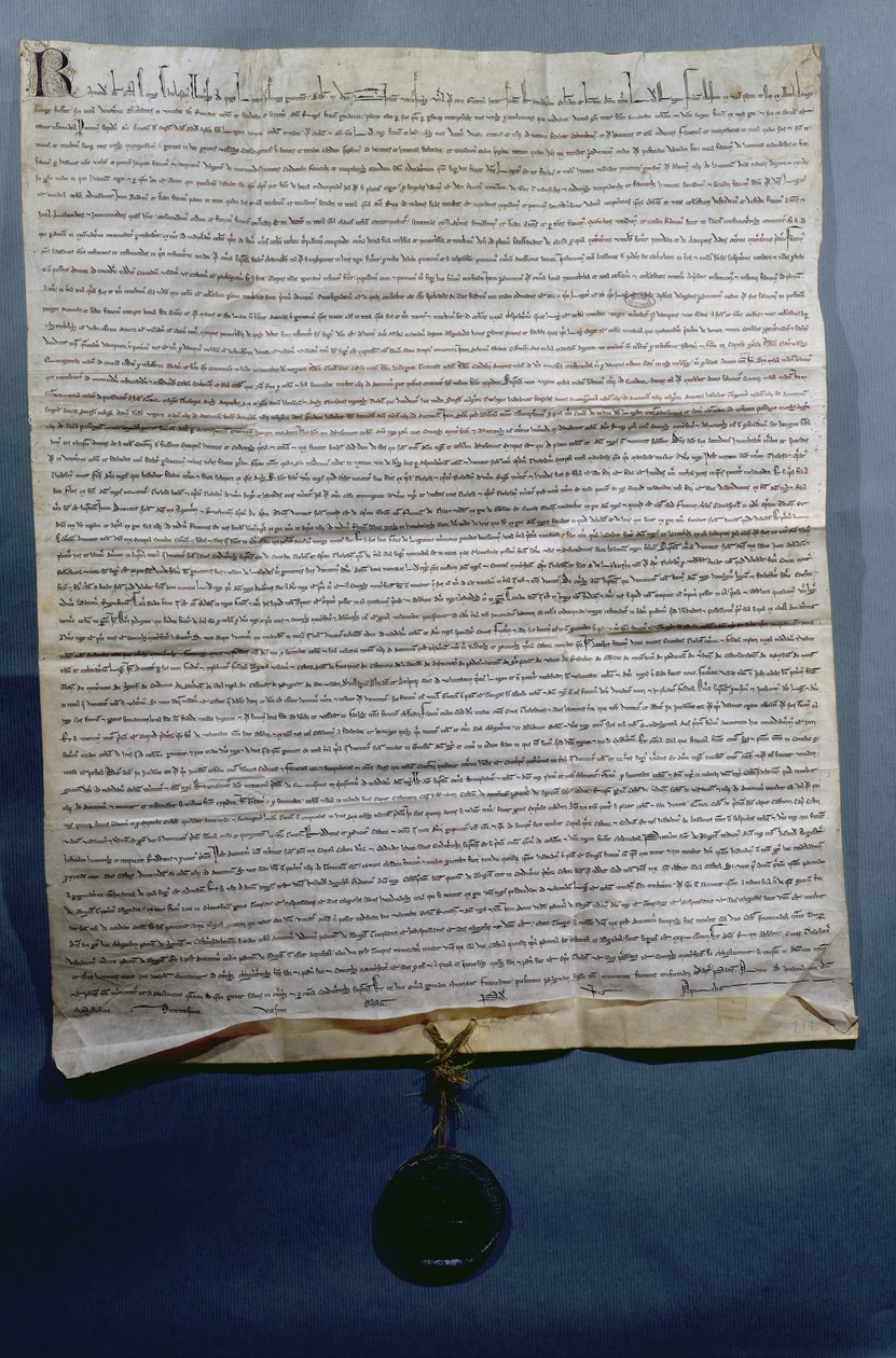 Ratificação por Raymond VII (1197-1249) Conde de Toulouse do Tratado de Meaux, c.1229 de French School