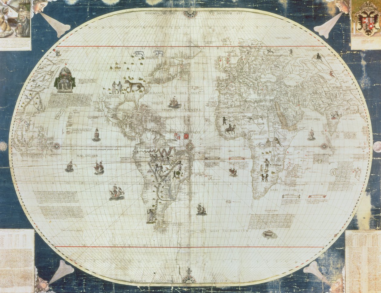 Rc C 2487 Mapa do mundo, desenhado por Sebastien Cabot (c.1476-1557), 1544 de French School