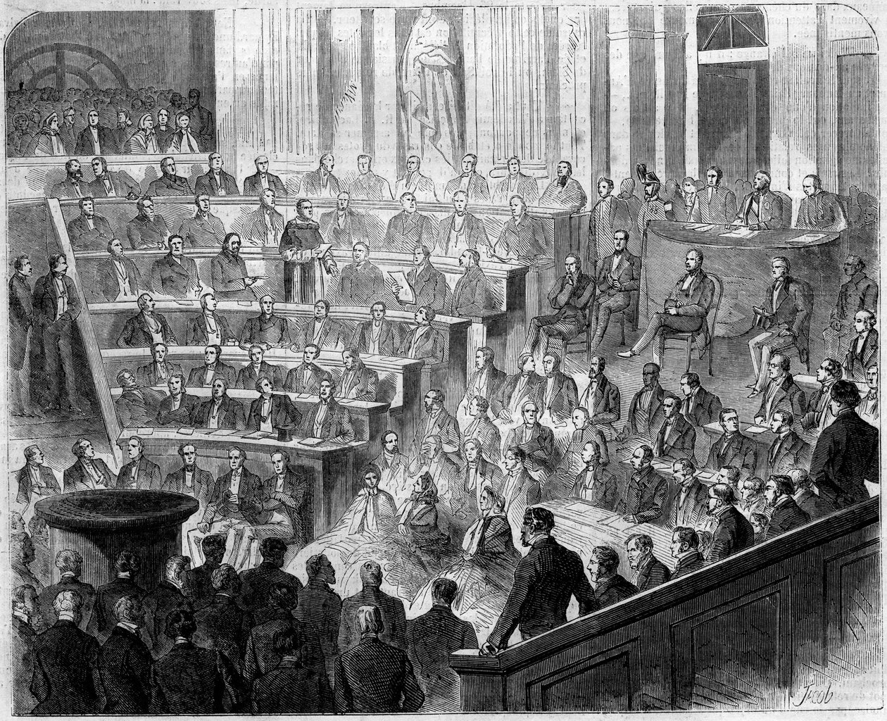 Recepção de Henri Lacordaire (1802-1861), sacerdote francês e dominicano, na Academia Francaise, 24 de janeiro de French School