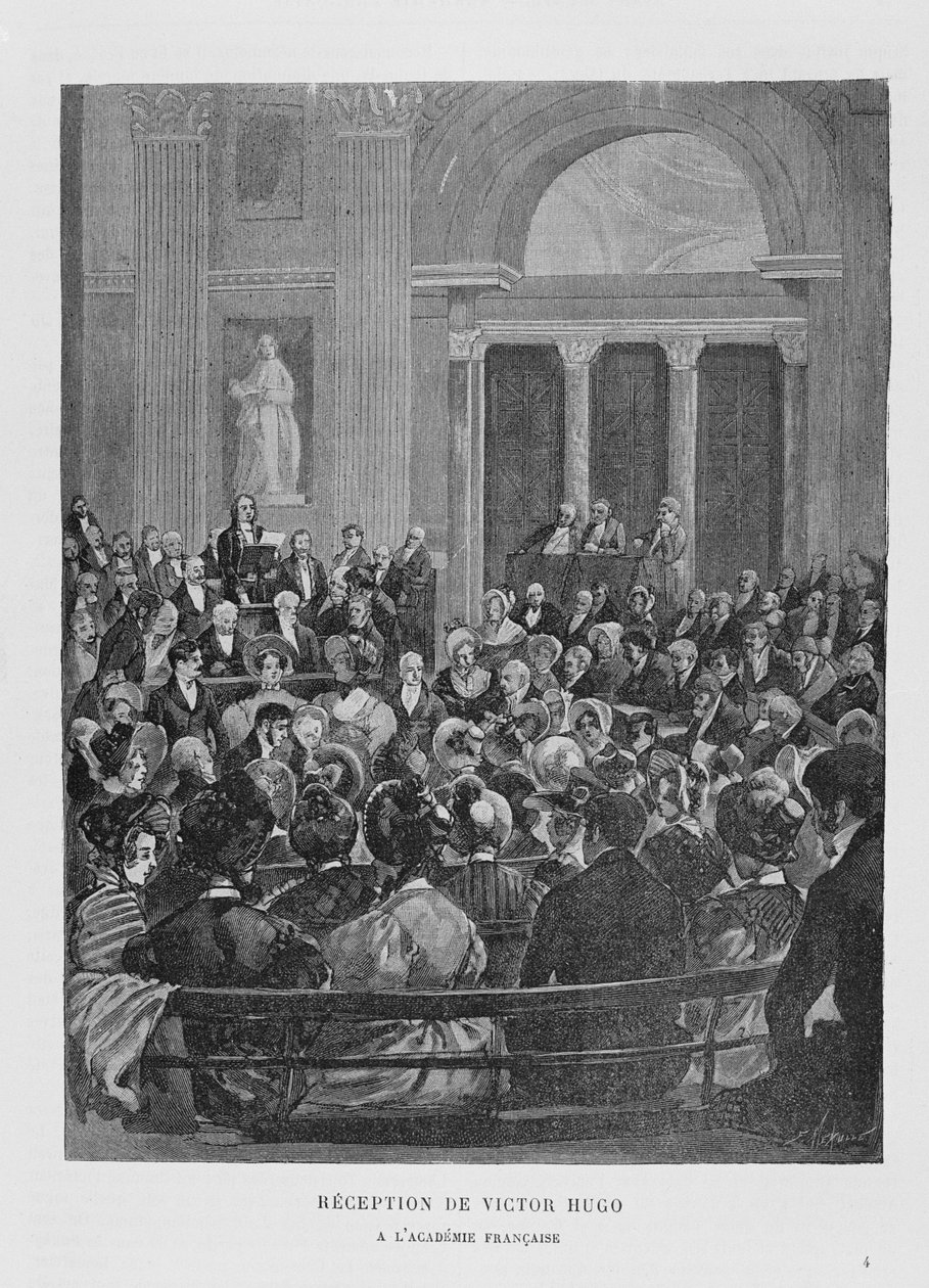 Recepção de Victor Hugo (1802-1885) na Academia Francesa de French School