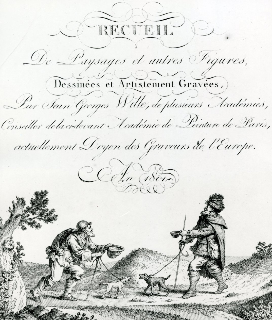 Colecção de Paisagens e outras figuras, desenhadas e artisticamente gravadas por Johann Georg Wille de French School